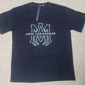 AMIRI Black Short Sleeve Tee with Stylized M Logo